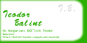 teodor balint business card